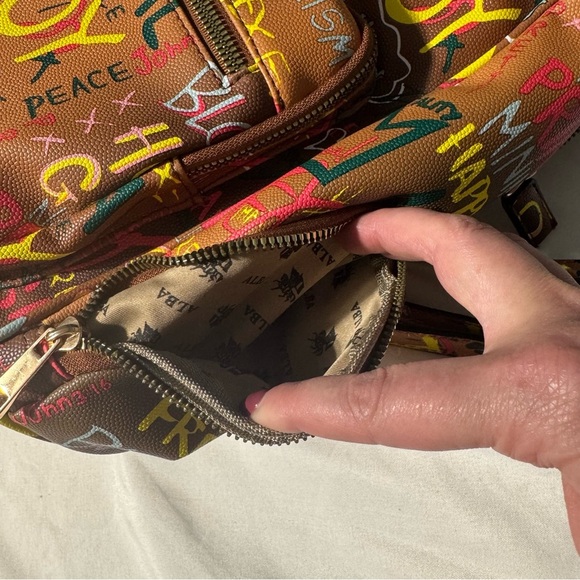 Alba Mini Backpack – NWT – Burnt Orange Graffiti Print - Picture 8 of 16